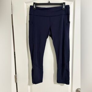 Lululemon Athletica Dark Blue Pace Rival Crop Leggings
